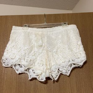 Express White Cream Lace Shorts NWT